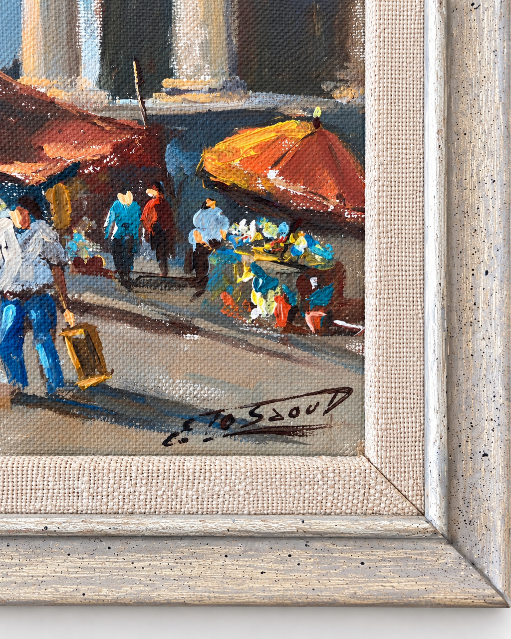 Édouard Le Saout — Paris Market at La Madeleine — Original Oil Painting