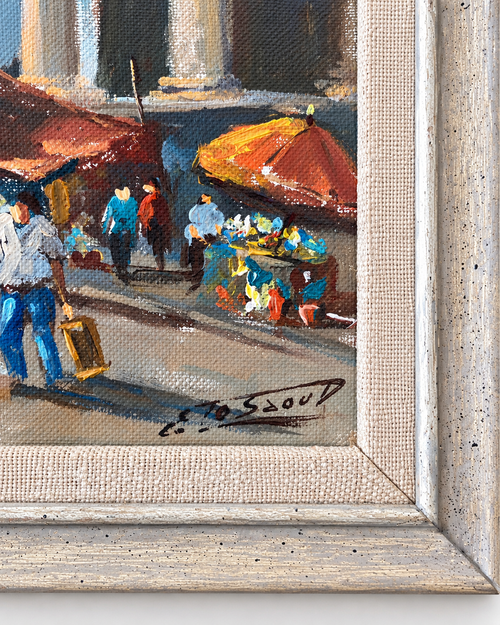 Édouard Le Saout — Paris Market at La Madeleine — Original Oil Painting