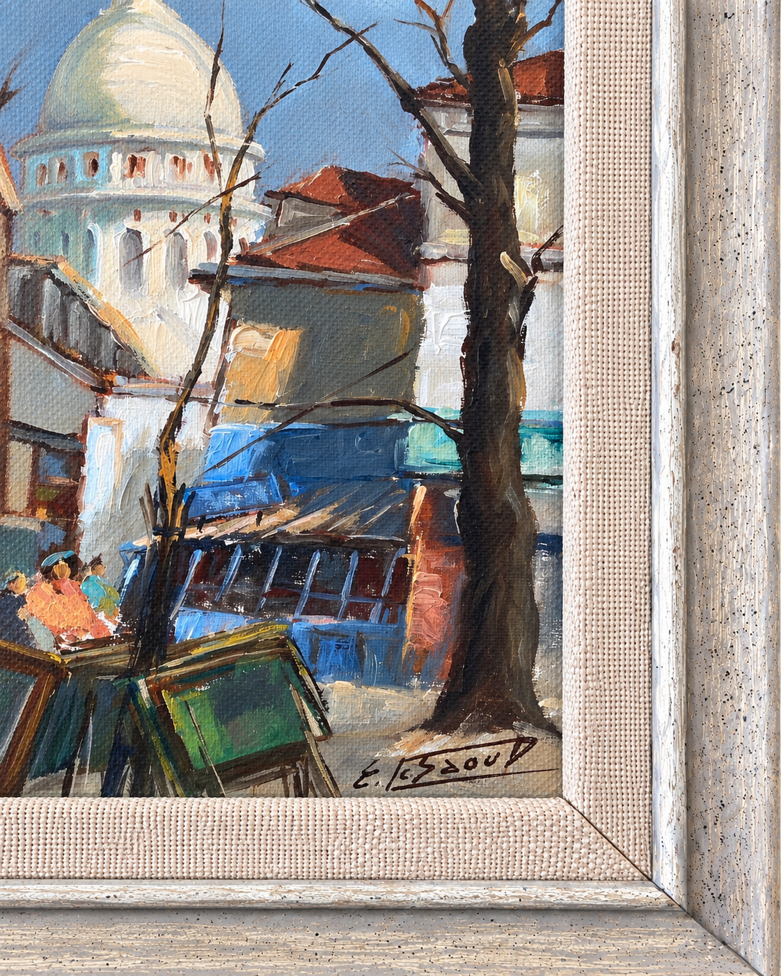 Édouard Le Saout — Montmartre Street Scene, Paris — Original Oil Painting