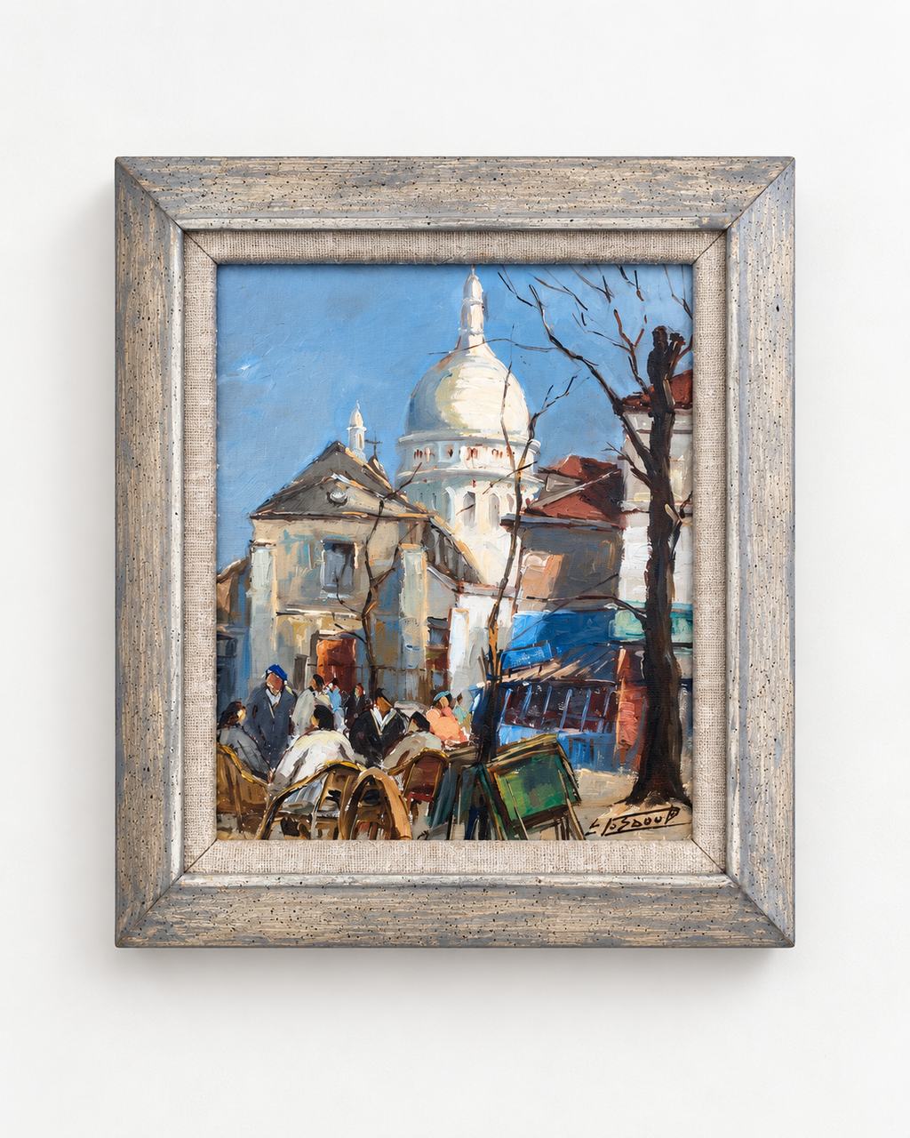 Édouard Le Saout — Montmartre Street Scene, Paris — Original Oil Painting
