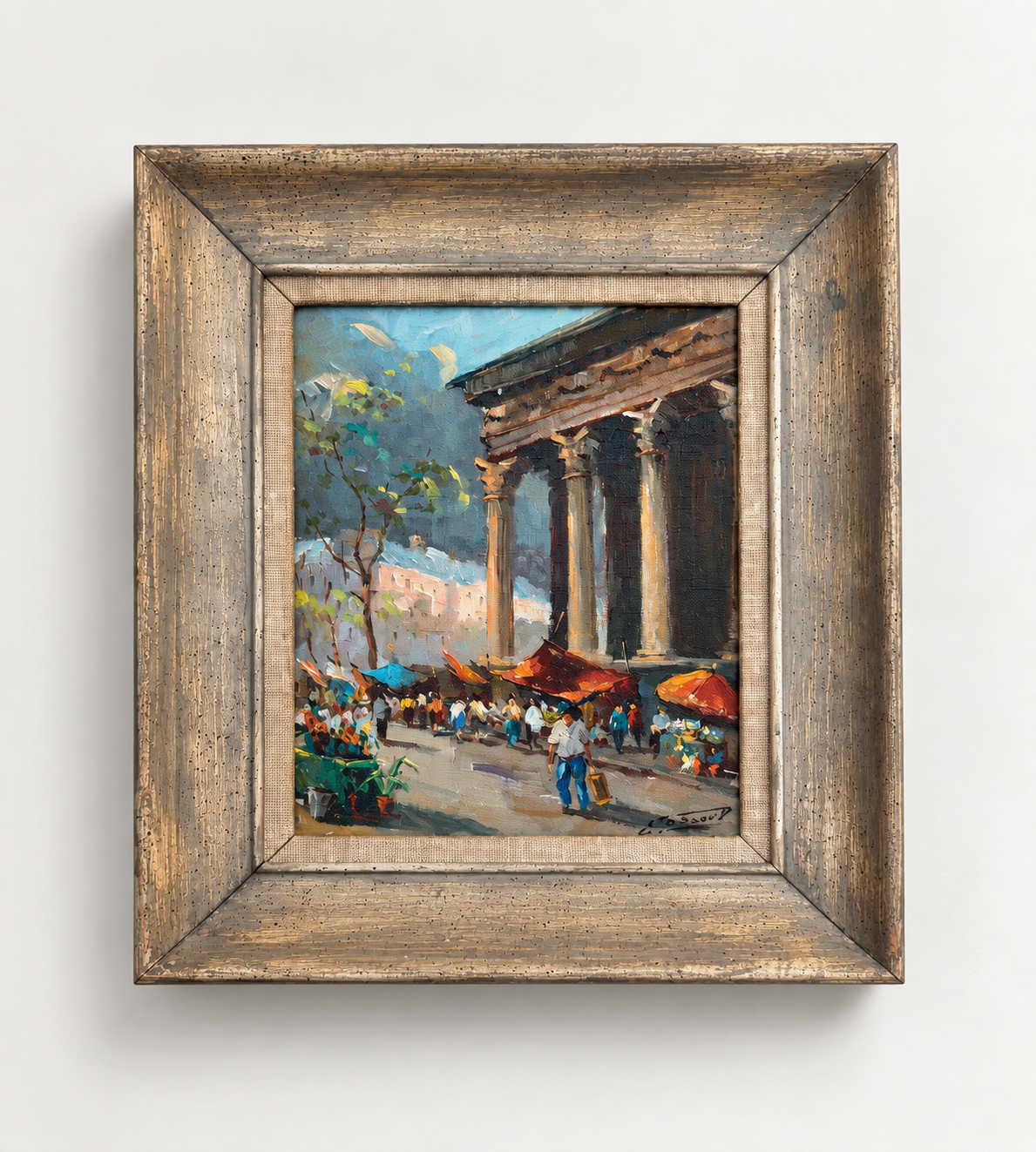 Édouard Le Saout — Paris Market at La Madeleine — Original Oil Painting